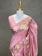 SEMI TUSSAR EMBROIDERY SAREE