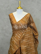 SEMI TUSSAR EMBROIDERY SAREE