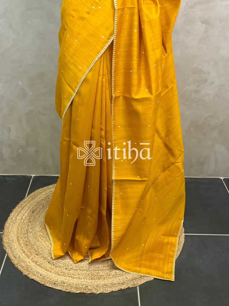SEMI TUSSAR EMBROIDERY SAREE