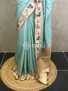 SEMI TUSSAR EMBROIDERY SAREE