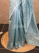SEMI TUSSAR EMBROIDERY SAREE