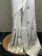 SEMI TUSSAR EMBROIDERY SAREE