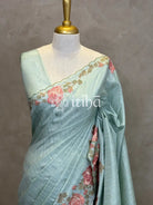 SEMI TUSSAR EMBROIDERY SAREE