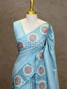 SEMI TUSSAR EMBROIDERY SAREE
