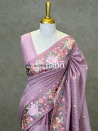 SEMI TUSSAR EMBROIDERY SAREE