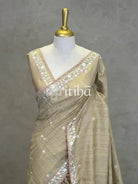 SEMI TUSSAR EMBROIDERY SAREE
