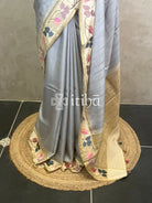 SEMI TUSSAR EMBROIDERY SAREE