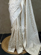 SEMI TUSSAR EMBROIDERY SAREE