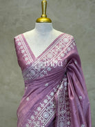 SEMI TUSSAR EMBROIDERY SAREE