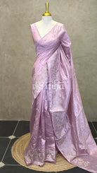 SEMI TUSSAR EMBROIDERY SAREE - PASTEL PINK
