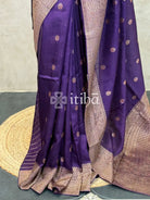 SEMI TUSSAR GEORGETTE BANARASI SAREE - DARK PURPLE