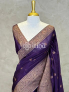 SEMI TUSSAR GEORGETTE BANARASI SAREE - DARK PURPLE