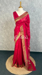 SEMI TUSSAR GEORGETTE BANARASI SAREE - PINK