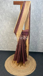 SEMI TUSSAR GEORGETTE BANARASI SAREE - Purple