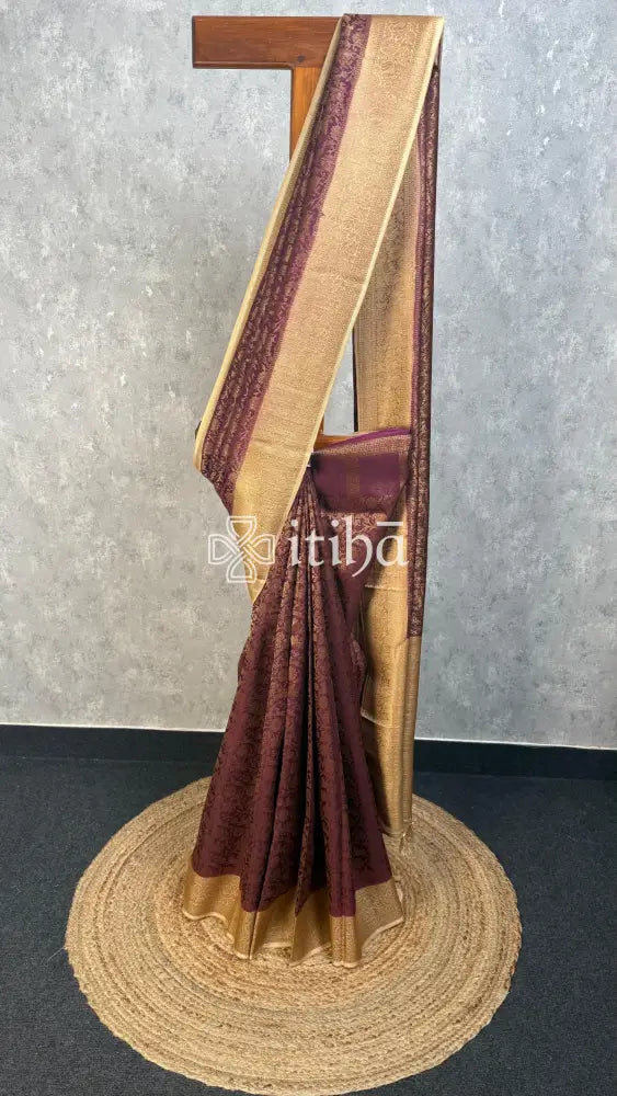 SEMI TUSSAR GEORGETTE BANARASI SAREE - Purple