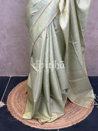 SEMI TUSSAR KANTHA STITCH EMBROIDERY SAREE