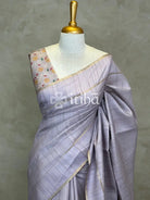 SEMI TUSSAR KANTHA STITCH EMBROIDERY SAREE