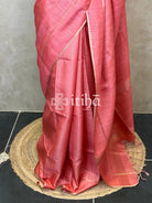 SEMI TUSSAR KANTHA STITCH EMBROIDERY SAREE