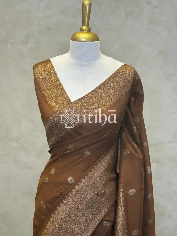 SEMI TUSSAR MEENAKARI BANARASI SAREE