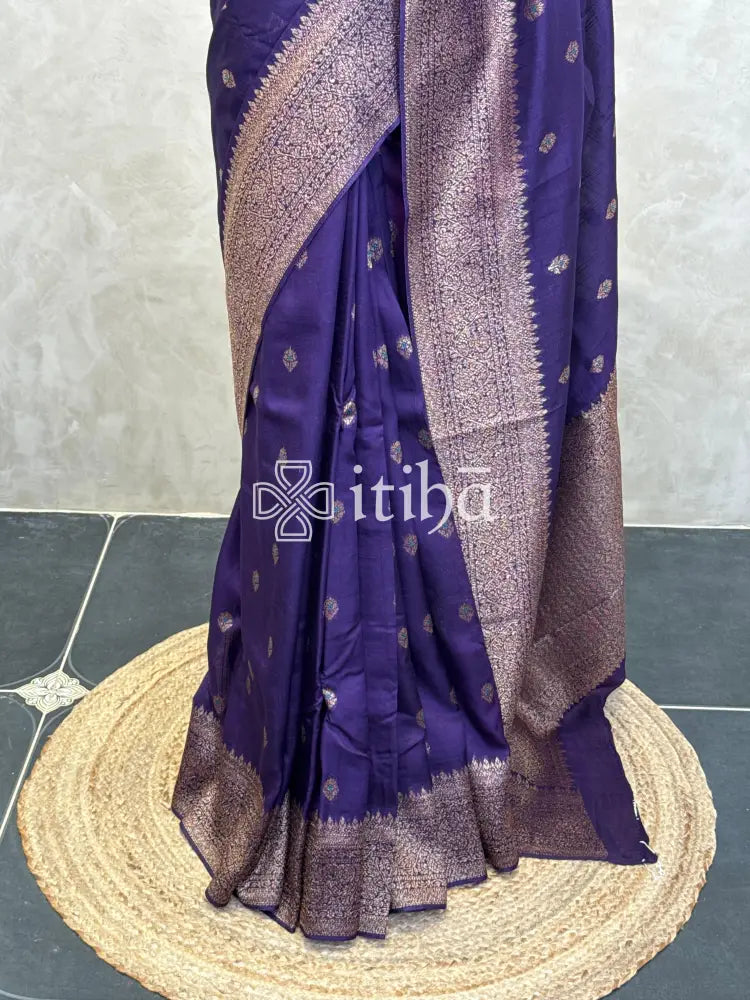 SEMI TUSSAR MEENAKARI BANARASI SAREE