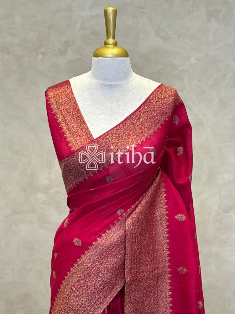 SEMI TUSSAR MEENAKARI BANARASI SAREE
