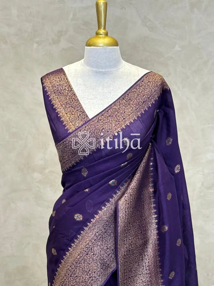 SEMI TUSSAR MEENAKARI BANARASI SAREE