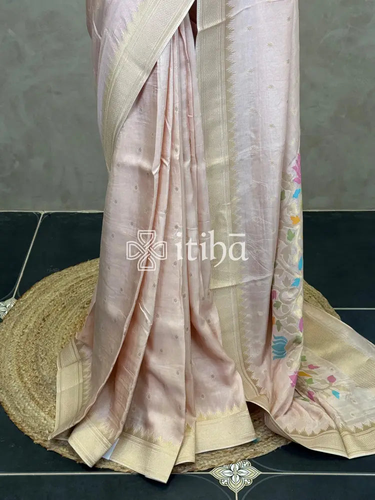 SEMI TUSSAR MEENAKARI BANARASI SAREE