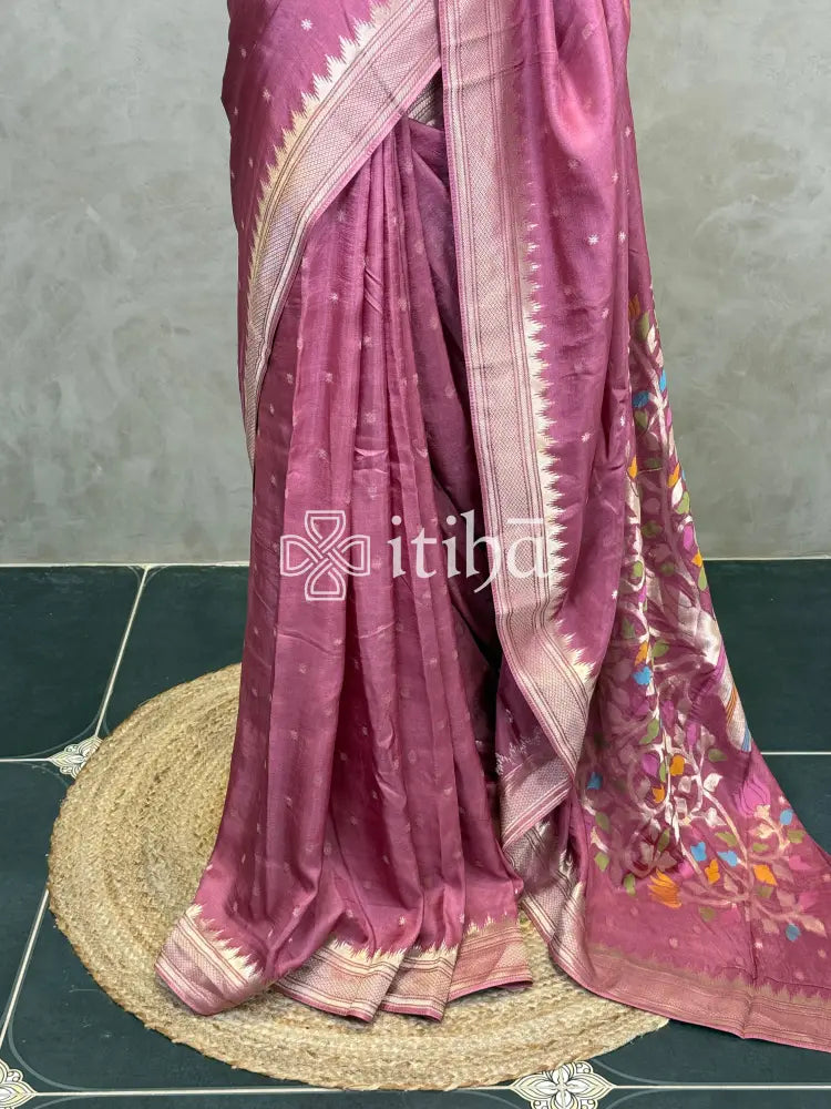 SEMI TUSSAR MEENAKARI BANARASI SAREE