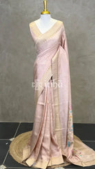 SEMI TUSSAR MEENAKARI BANARASI SAREE - LIGHT PEACH