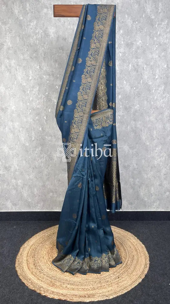 SEMI TUSSAR RAW SILK BANARASI SAREE