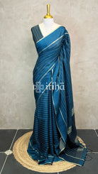 SEMI TUSSAR SAREE - PEACOCK BLUE