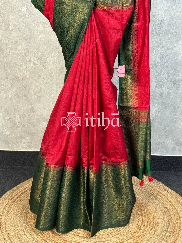 SEMI TUSSAR WEAVING CONTRA BANARASI SAREE