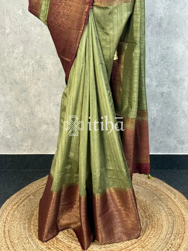 SEMI TUSSAR WEAVING CONTRA BANARASI SAREE
