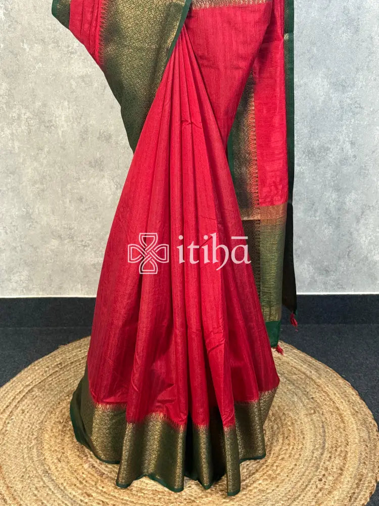 SEMI TUSSAR WEAVING CONTRA BANARASI SAREE