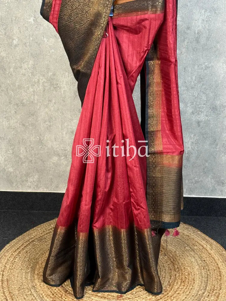 SEMI TUSSAR WEAVING CONTRA BANARASI SAREE