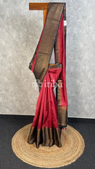 SEMI TUSSAR WEAVING CONTRA BANARASI SAREE - BRIGHT RED