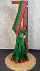 SEMI TUSSAR WEAVING CONTRA BANARASI SAREE - Green