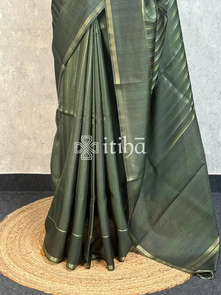 SEMI TUSSAR ZARI STRIPES BANARASI SAREES