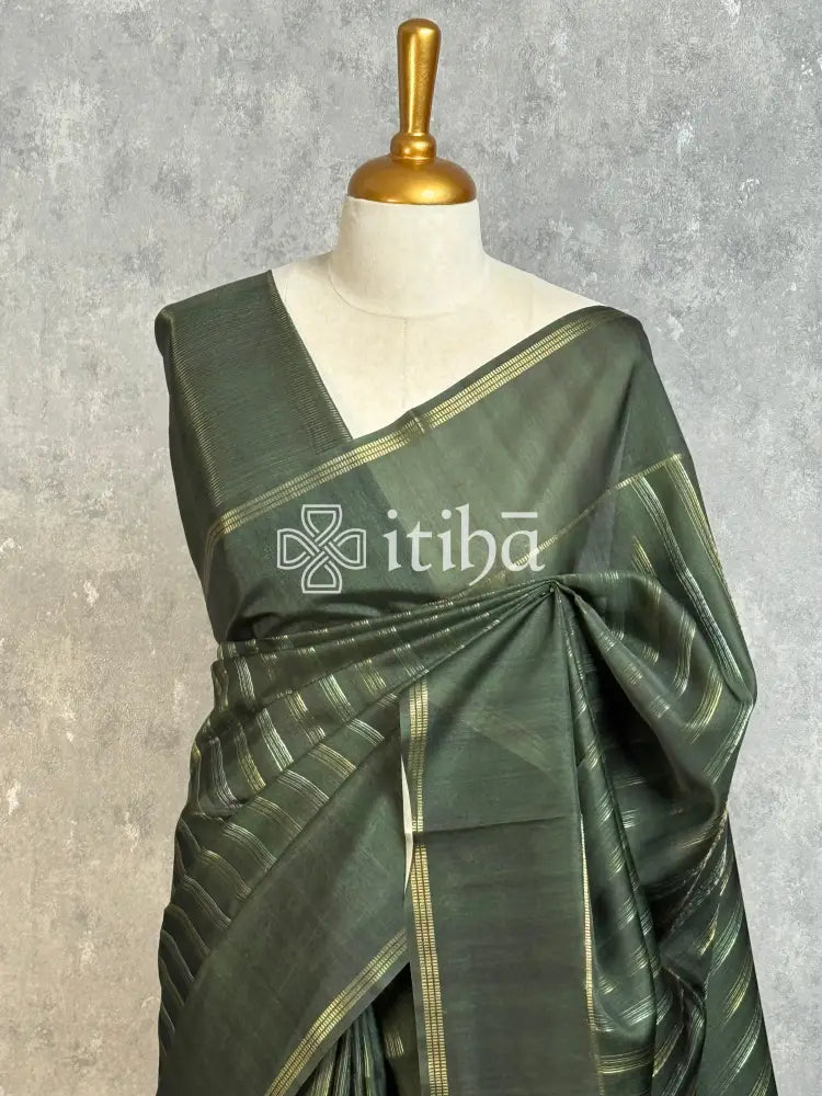 SEMI TUSSAR ZARI STRIPES BANARASI SAREES