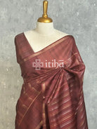 SEMI TUSSAR ZARI STRIPES BANARASI SAREES