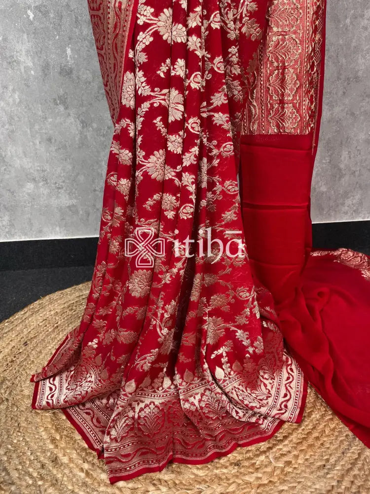 SILK GEORGETTE BANARASI SAREE