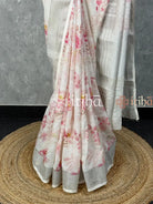 SILK LINEN PRINTED SAREE