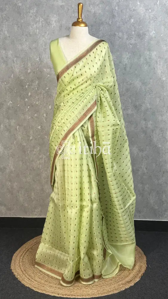 SILK ORGANZA ANTIQUE BANARASI SAREE