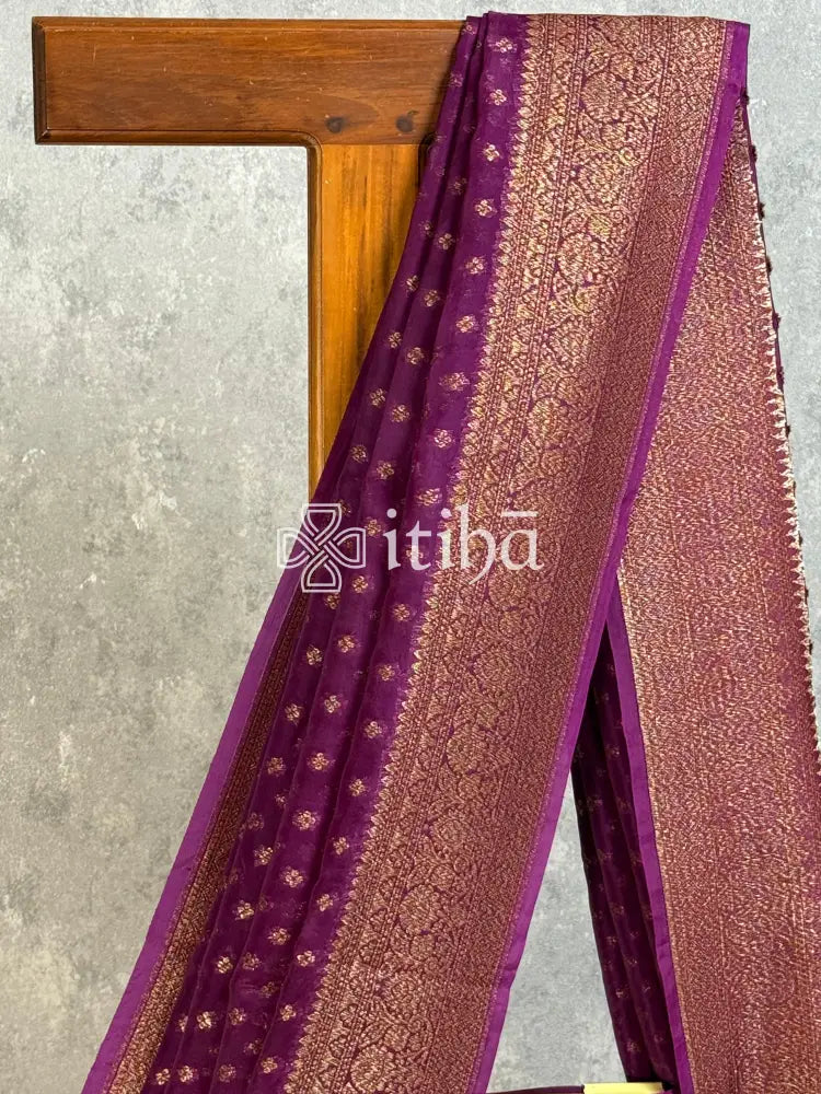 SILK ORGANZA ANTIQUE BANARASI SAREE