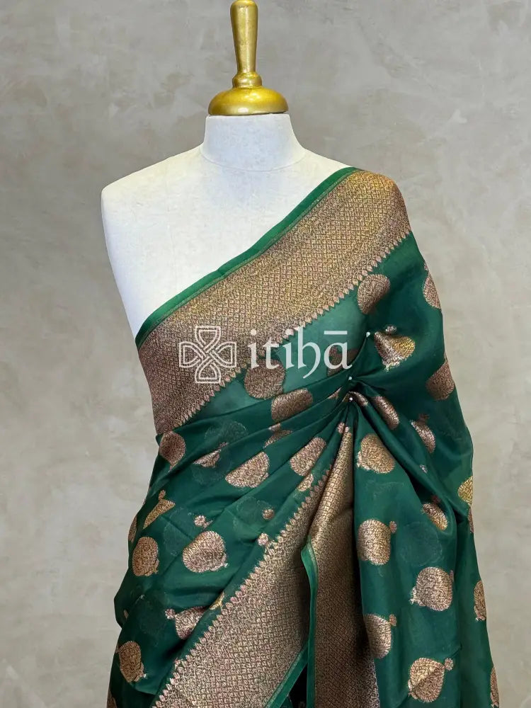 SILK ORGANZA ANTIQUE BANARASI SAREE