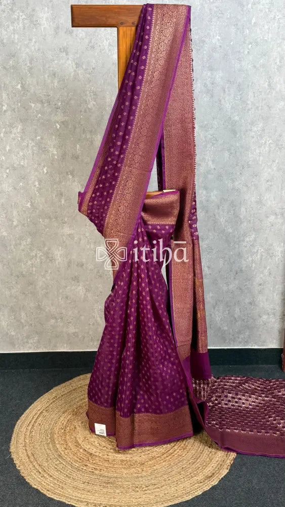SILK ORGANZA ANTIQUE BANARASI SAREE