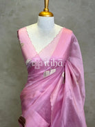 SILK ORGANZA APPLIQUE EMBROIDERY SAREE