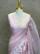 SILK ORGANZA APPLIQUE EMBROIDERY SAREE