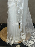 SILK ORGANZA APPLIQUE EMBROIDERY SAREE