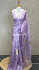 SILK ORGANZA APPLIQUE EMBROIDERY SAREE